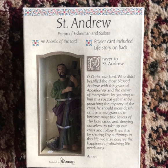 St Andrew- Patron Saint of Fishermen & Sailors Figurine NIB - Picture 2 of 10